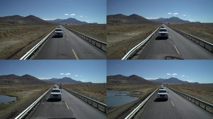 车辆行驶在西藏高原公路