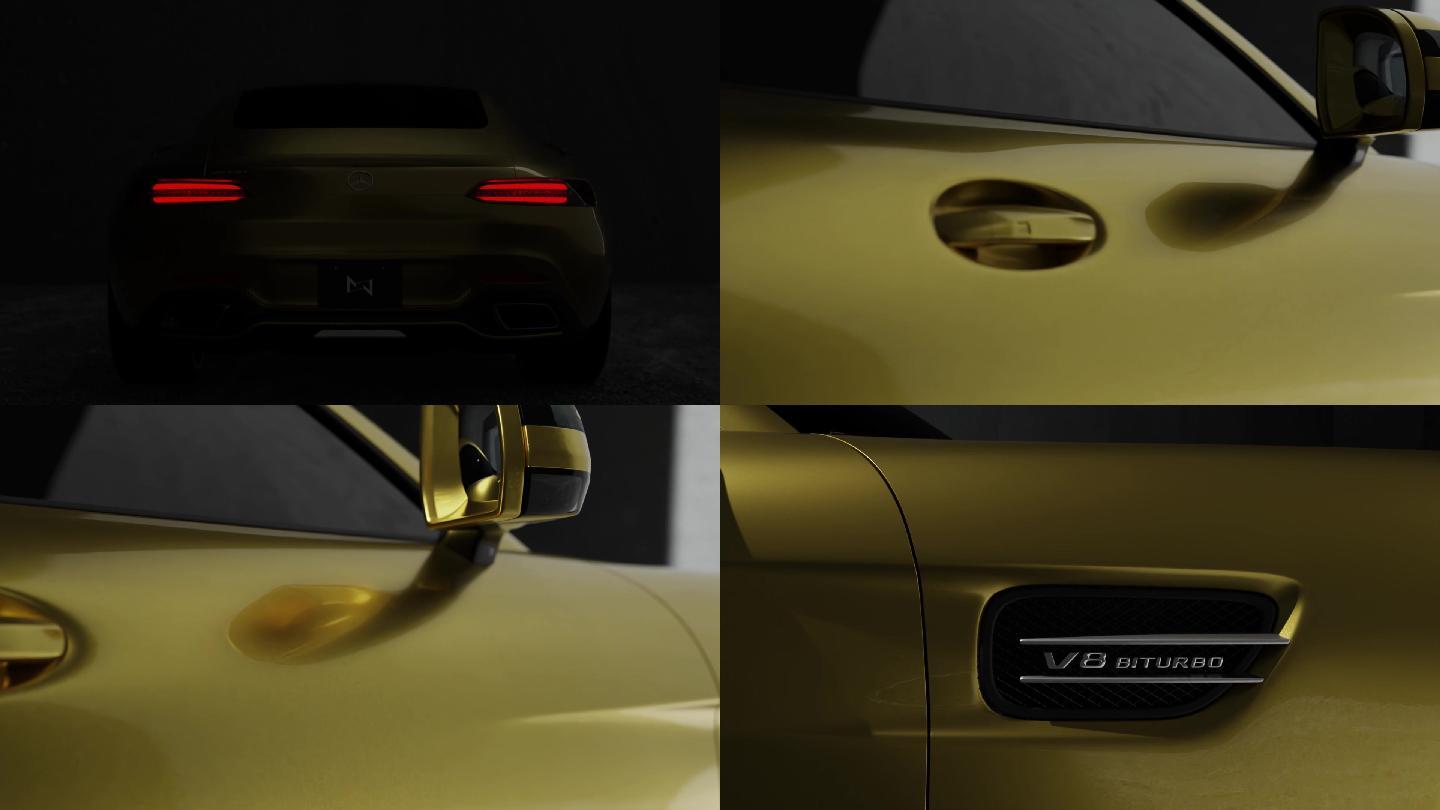 奔驰V8气氛渲染高质量汽车模型