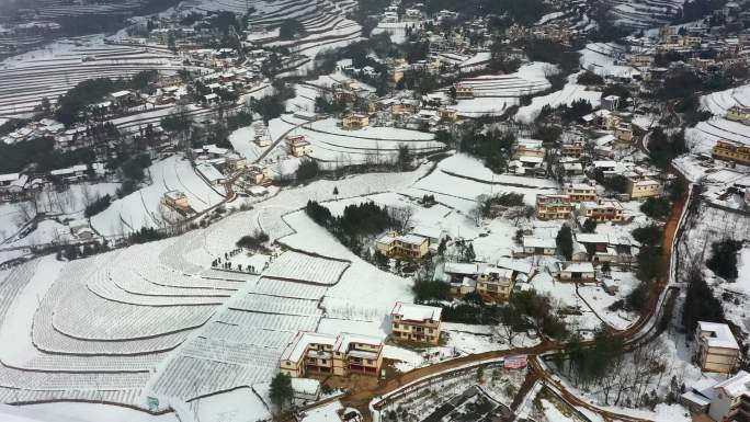 实拍乡村雪景素材 乡村风光 农村雪景