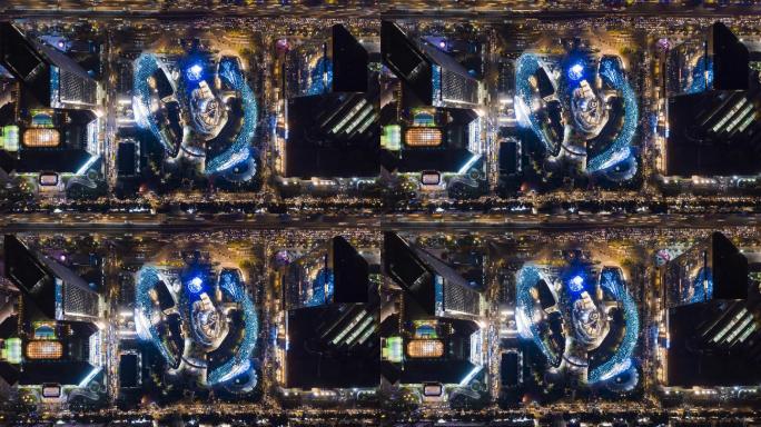广州天环广场夜景航拍