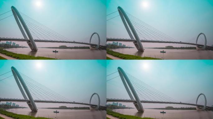 南京眼步行桥日景延时