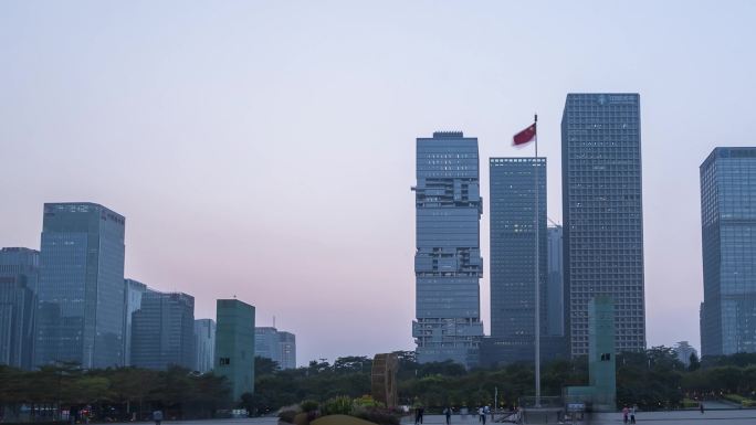 深圳市民广场日转夜大范围延时