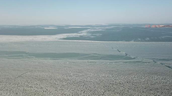 冬季航拍海洋冰层结冰海冰4k原素材