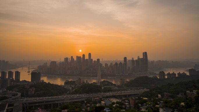 重庆_东水门长江大桥_重庆日转夜_长江