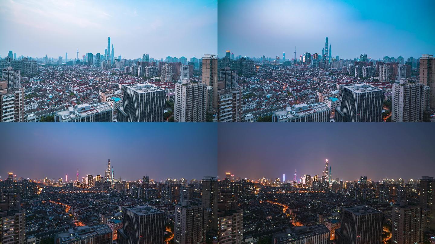 上海_居民楼与CBD_日转夜_上海城市