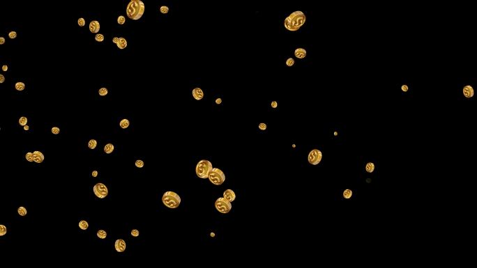 4K金币粒子飘扬通道视频-循环1