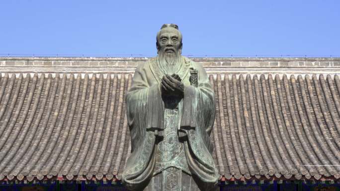 4K一组北京国子监古建筑孔子像
