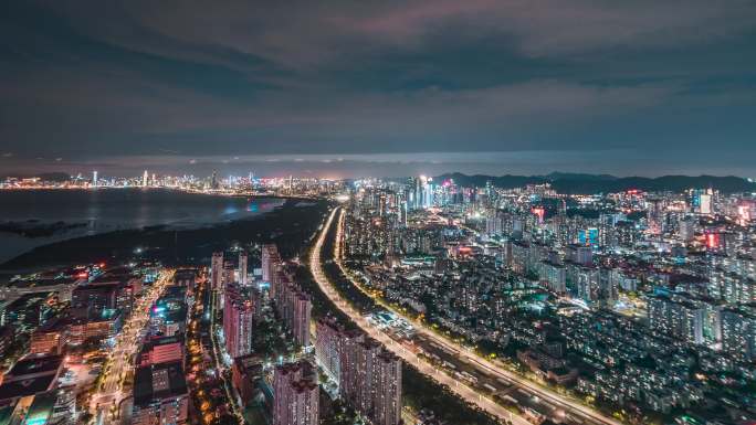 深圳_京港澳高速_南山区_夜景延时