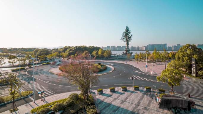 杭州_闻涛路环岛_钱江龙雕塑