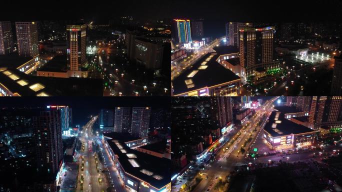 4K实拍航拍江西宜春新城区夜景