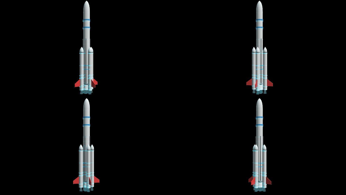 4K航天火箭三维模型通道循环
