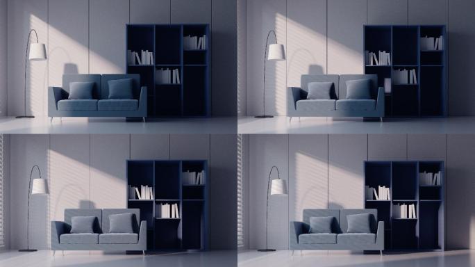 客厅建筑空间3D渲染