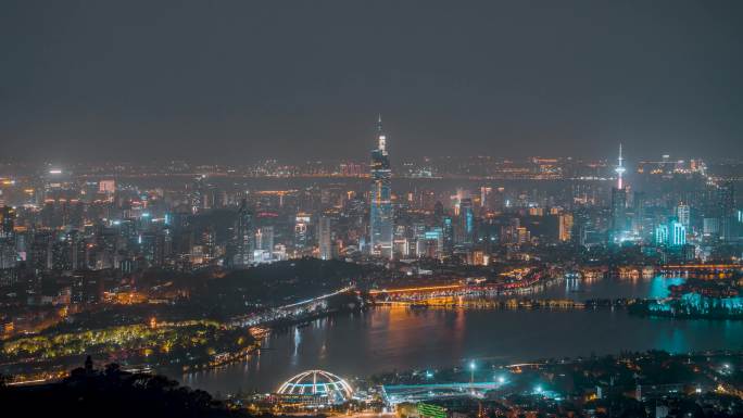 南京市区大景_夜景延时