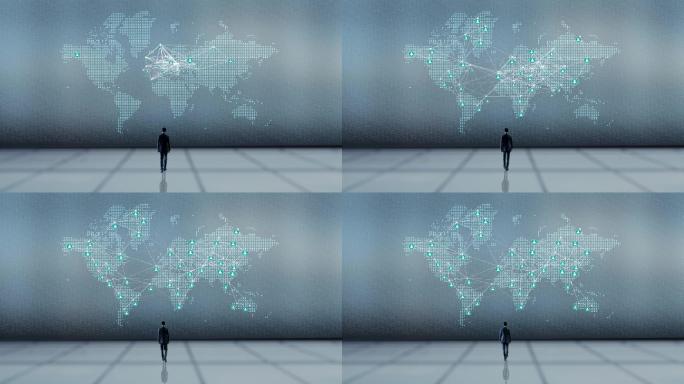 全球联网分布连线AE模板