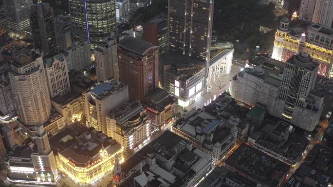 4K-Log上海南京路步行街商圈城市全景