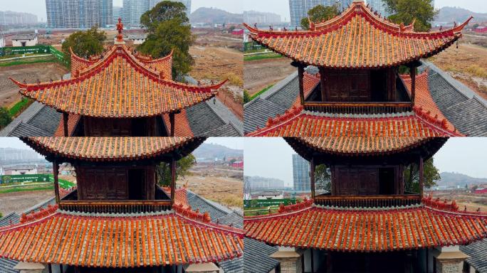 航拍昆明市晋宁区国立艺专旧址