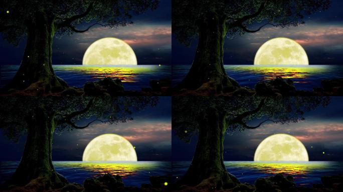 月光大树唯美（循环）