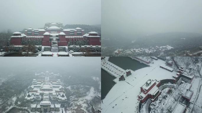 焦作影视城雪景航拍