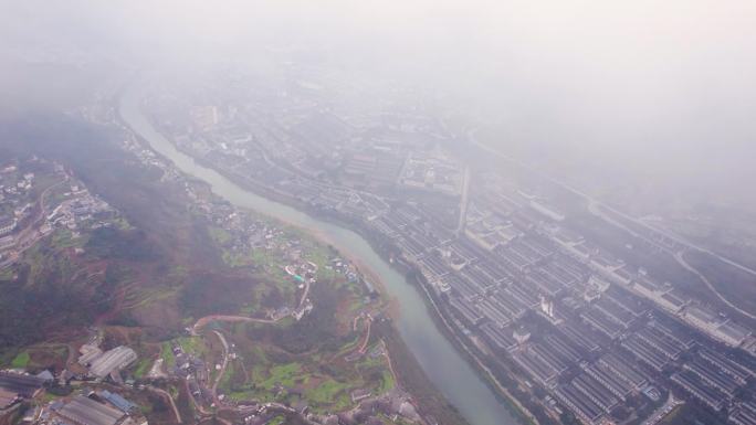 茅台镇全景航拍