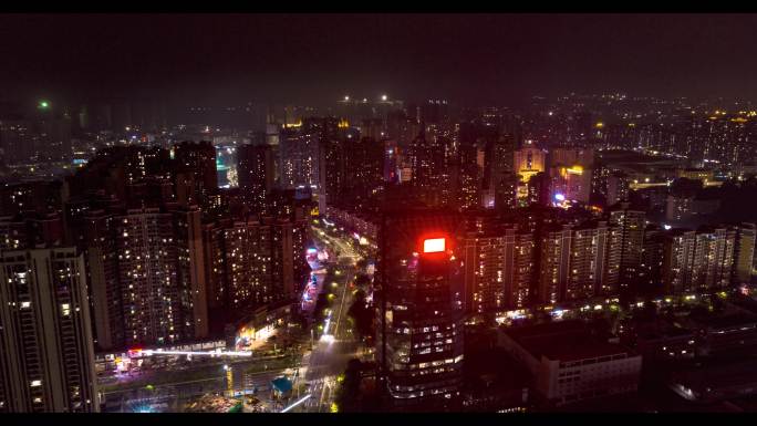 航拍-仲恺城市夜景全景