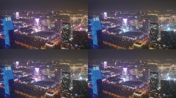 延迟 景区 上海 夜景 航拍 灰片