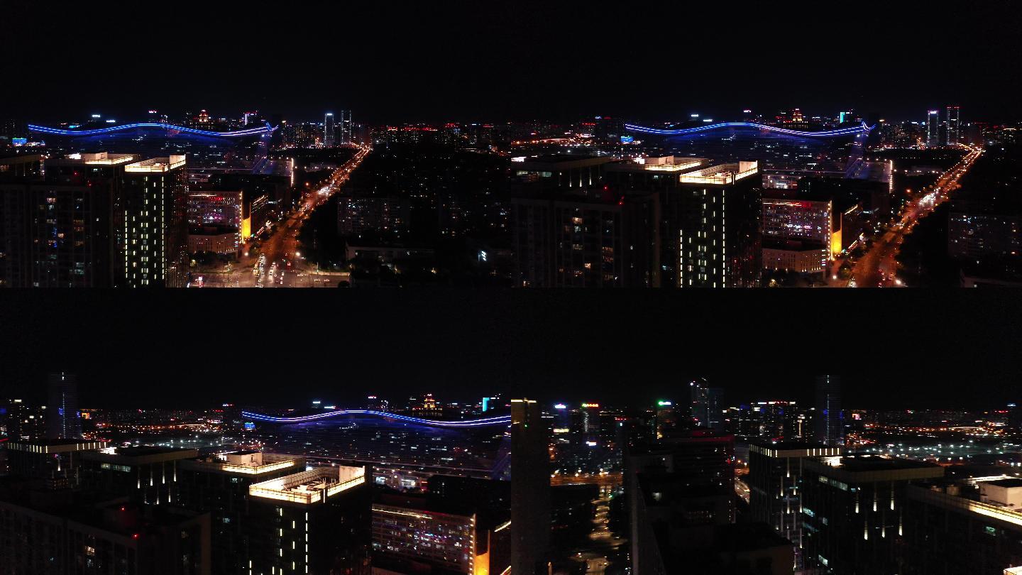 城市夜景环球中心航拍4K