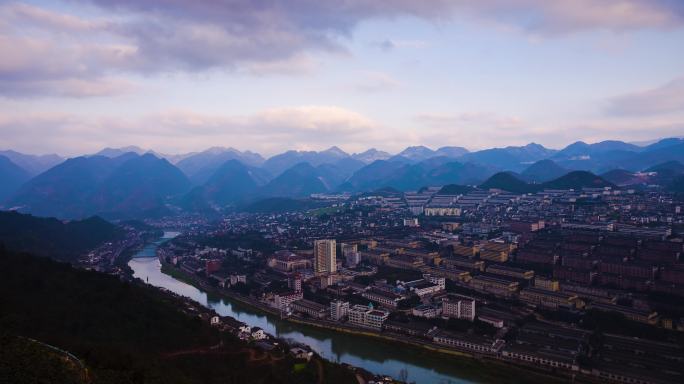 茅台镇夜景延时视频