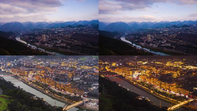 茅台镇夜景延时视频