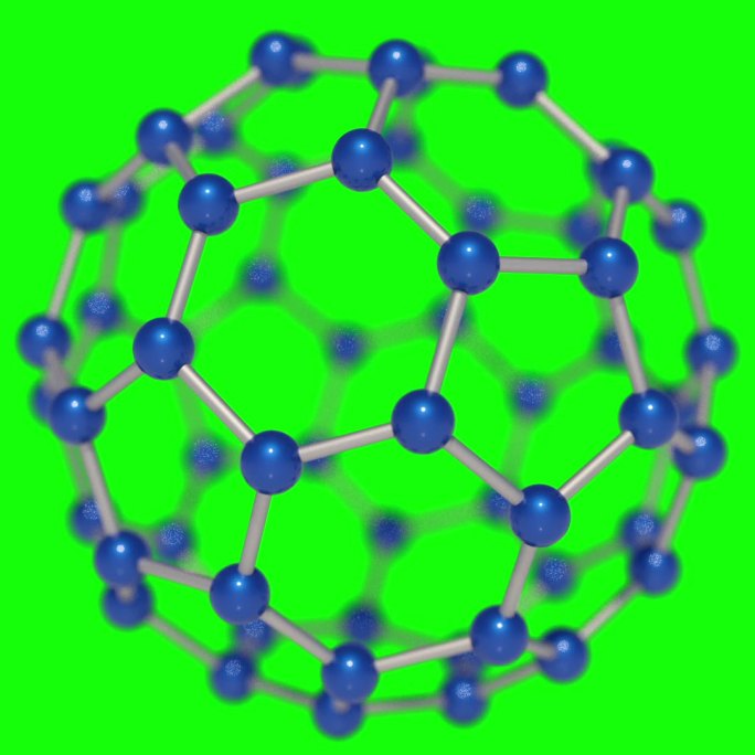 碳原子碳60 绿幕素材