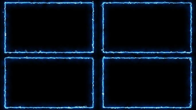 蓝色闪电框视频框-带通道4