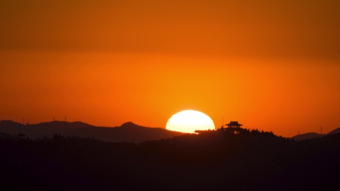 宣传片唯美傍晚夕阳落日延时