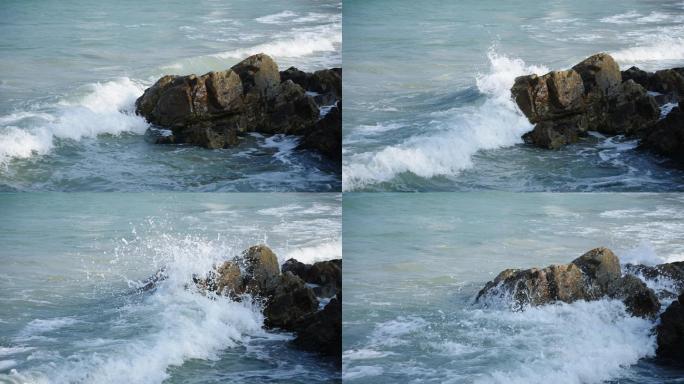 海浪拍打礁石升格