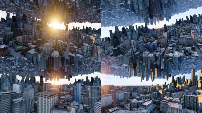 4K创意抽象镜像城市合集