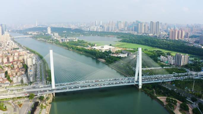 城市航拍 武汉 江汉桥 航拍空镜头
