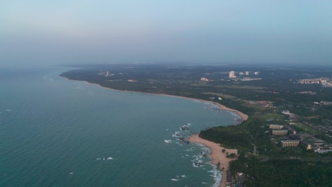 文昌卫星发射基地/海岸线航拍空镜