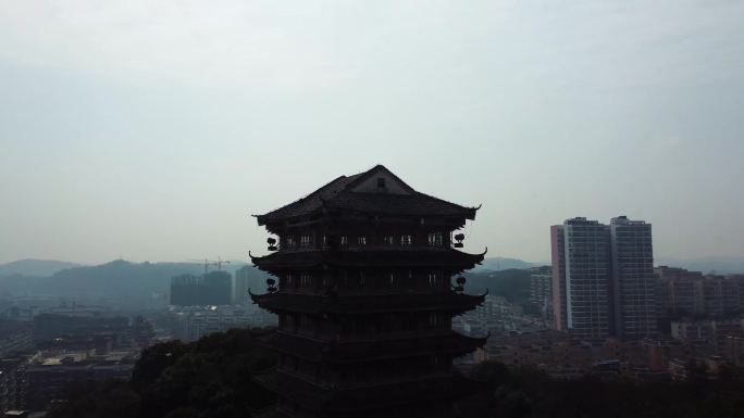 四川绵阳三台梓州杜甫草堂景区风景航拍