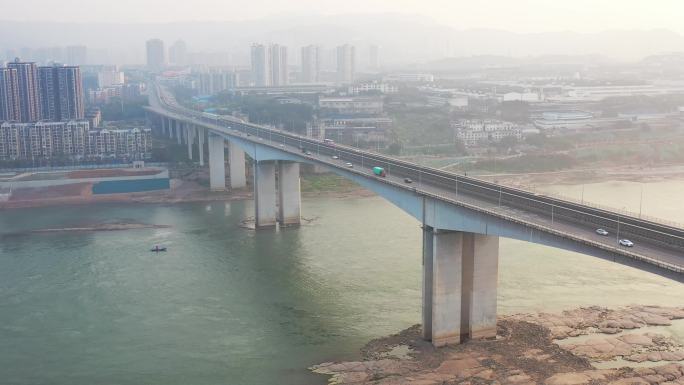 鱼洞长江大桥实拍4k