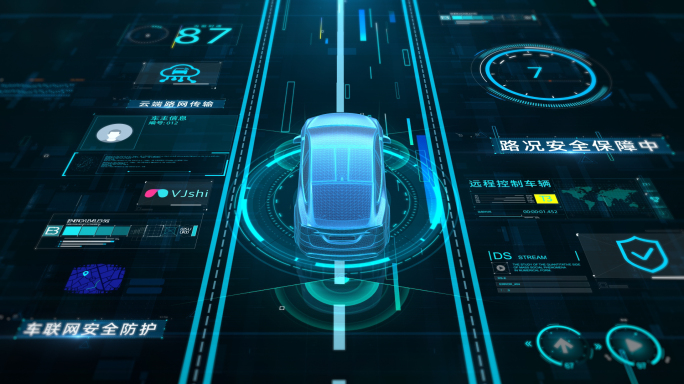 原创无人驾驶科技智能汽车展示AE模板