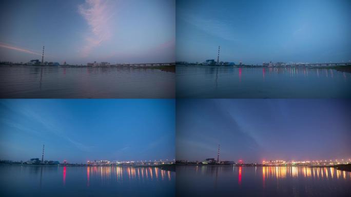 发电厂日转夜延时