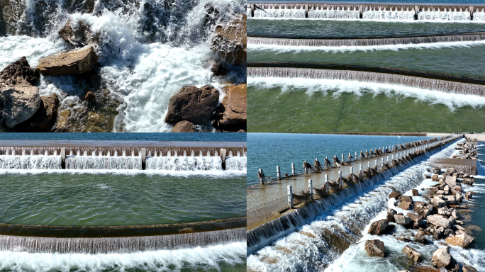 【4K】水浪水流流水水花水利建设