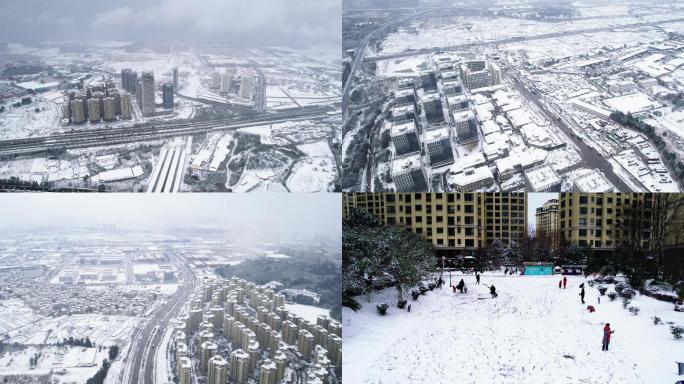 云南昆明2022雪景航拍素材