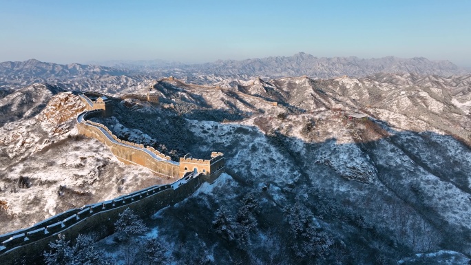 河北承德金山岭长城雪后晨光