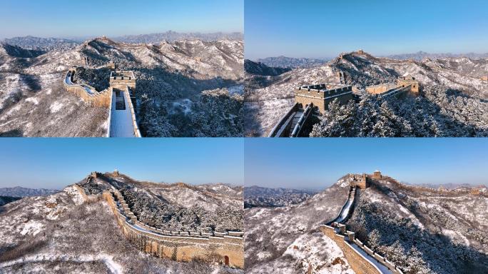 河北承德金山岭长城雪景晨光