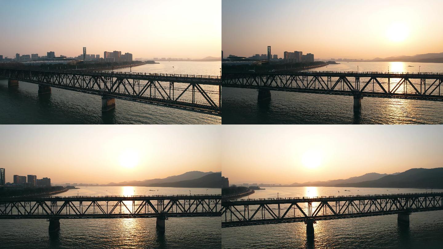 落日钱塘江大桥
