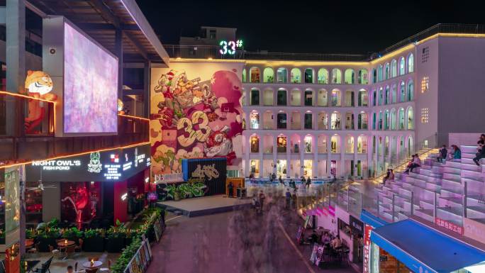 【4K超清】惠州延时33#青年公路街夜景