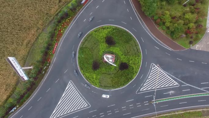 县城 街道 婚车 车队 航拍