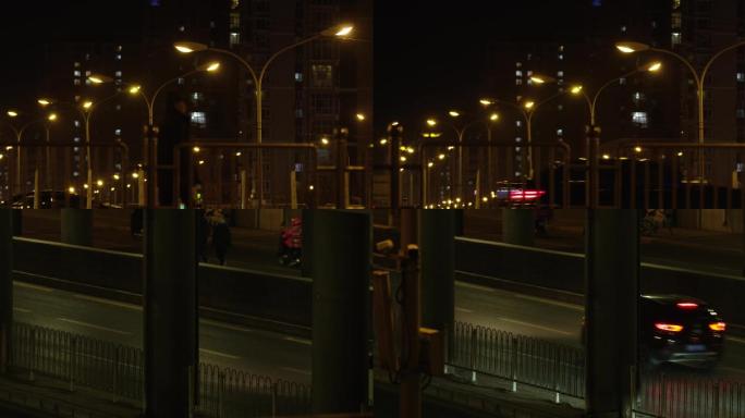 深夜城市街道空镜 北京马路，寂静城市夜景