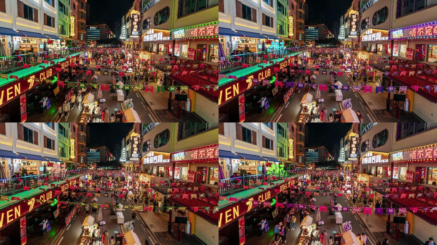 【4K超清】惠州延时三十三青年公路街夜景