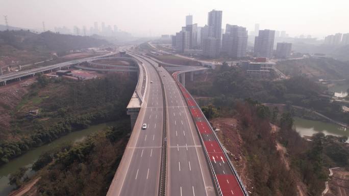 重庆渝北区高速航拍