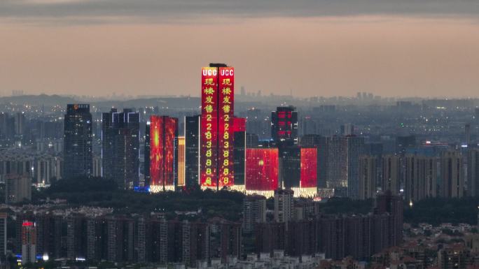 东莞蛤地浙商大厦长焦夜景